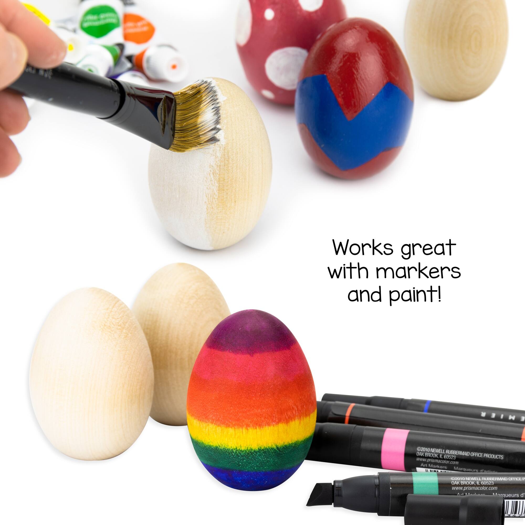Hygloss® 2.5" Wooden Eggs, 3ct.